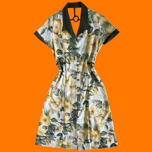 90's vintage floral collared button up midi dress SMALL bantry bay petite